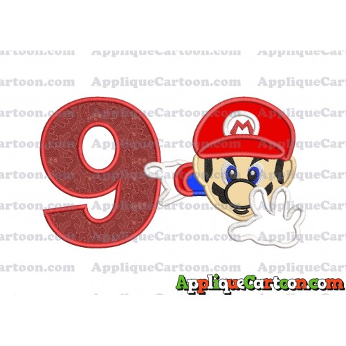 Super Mario Applique 02 Embroidery Design Birthday Number 9