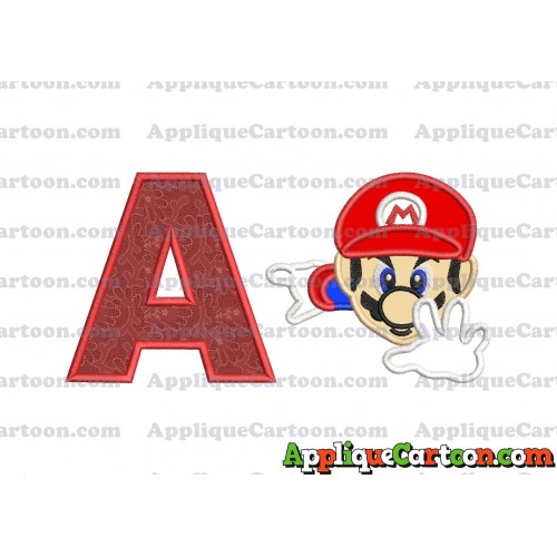 Super Mario Applique 02 Embroidery Design With Alphabet A