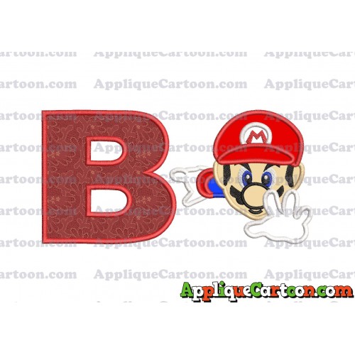 Super Mario Applique 02 Embroidery Design With Alphabet B