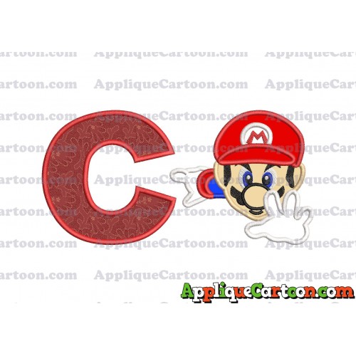 Super Mario Applique 02 Embroidery Design With Alphabet C