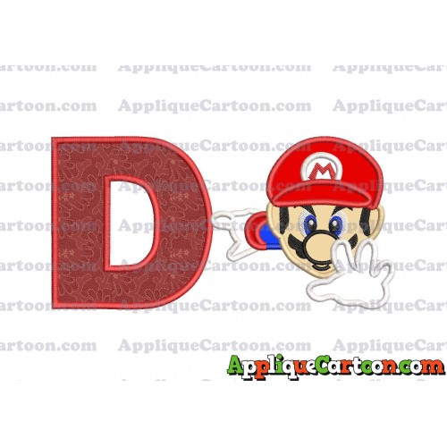 Super Mario Applique 02 Embroidery Design With Alphabet D