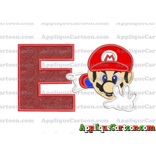 Super Mario Applique 02 Embroidery Design With Alphabet E