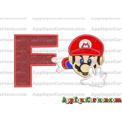 Super Mario Applique 02 Embroidery Design With Alphabet F