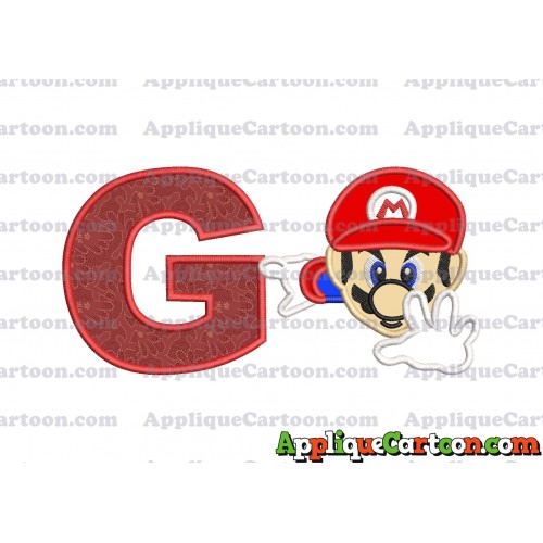 Super Mario Applique 02 Embroidery Design With Alphabet G