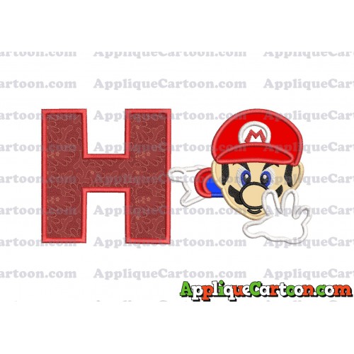 Super Mario Applique 02 Embroidery Design With Alphabet H