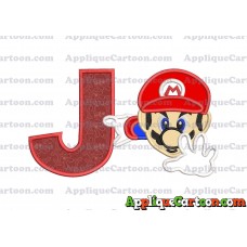 Super Mario Applique 02 Embroidery Design With Alphabet J