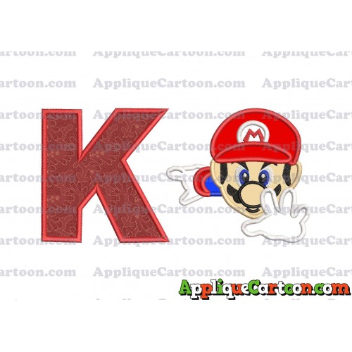 Super Mario Applique 02 Embroidery Design With Alphabet K