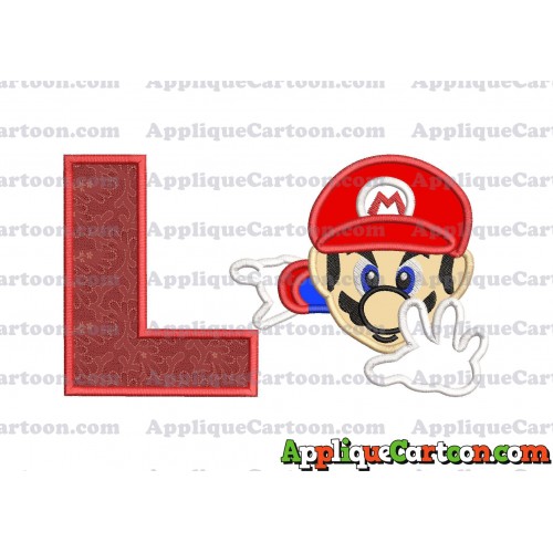 Super Mario Applique 02 Embroidery Design With Alphabet L