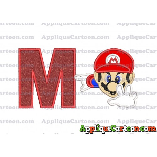 Super Mario Applique 02 Embroidery Design With Alphabet M