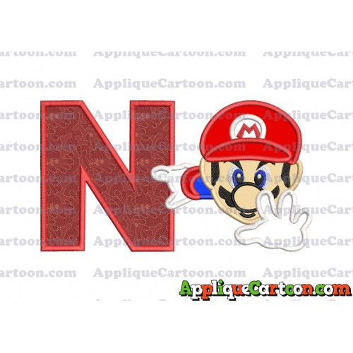 Super Mario Applique 02 Embroidery Design With Alphabet N