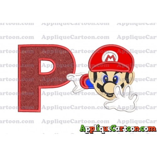 Super Mario Applique 02 Embroidery Design With Alphabet P
