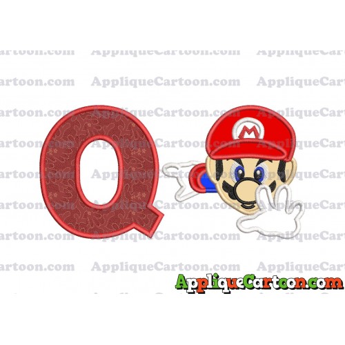 Super Mario Applique 02 Embroidery Design With Alphabet Q