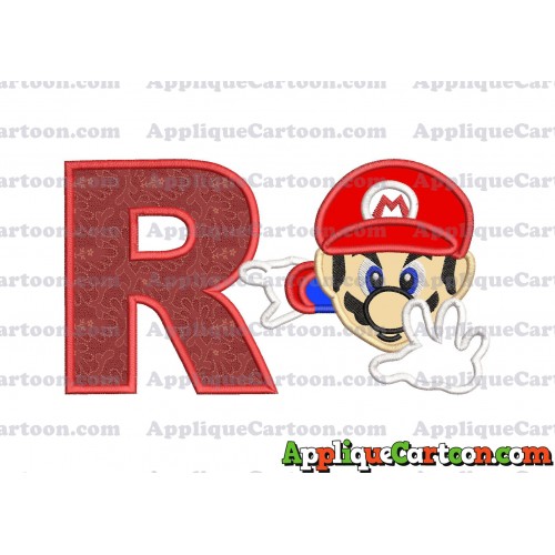 Super Mario Applique 02 Embroidery Design With Alphabet R