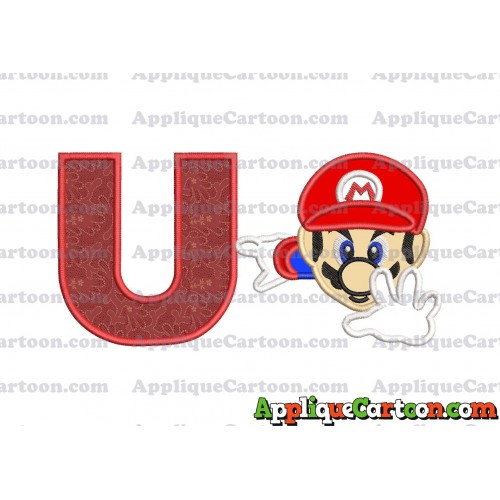 Super Mario Applique 02 Embroidery Design With Alphabet U