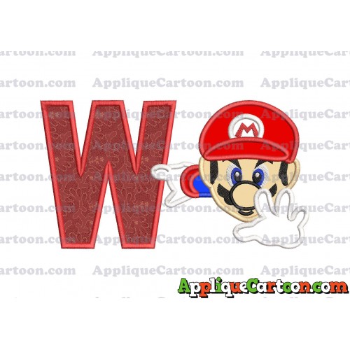 Super Mario Applique 02 Embroidery Design With Alphabet W