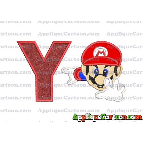 Super Mario Applique 02 Embroidery Design With Alphabet Y