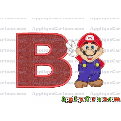 Super Mario Applique Embroidery Design With Alphabet B