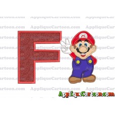 Super Mario Applique Embroidery Design With Alphabet F