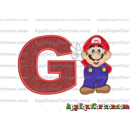 Super Mario Applique Embroidery Design With Alphabet G