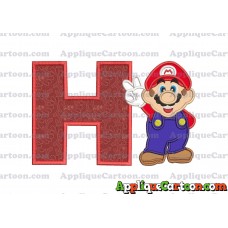 Super Mario Applique Embroidery Design With Alphabet H