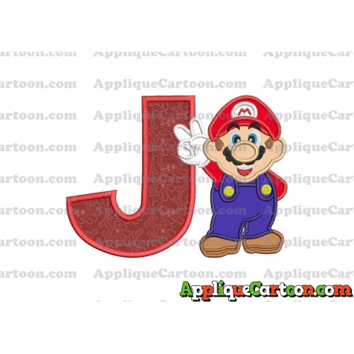 Super Mario Applique Embroidery Design With Alphabet J