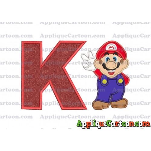 Super Mario Applique Embroidery Design With Alphabet K