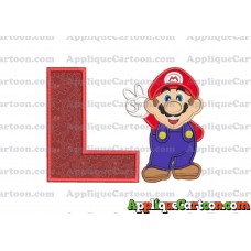 Super Mario Applique Embroidery Design With Alphabet L