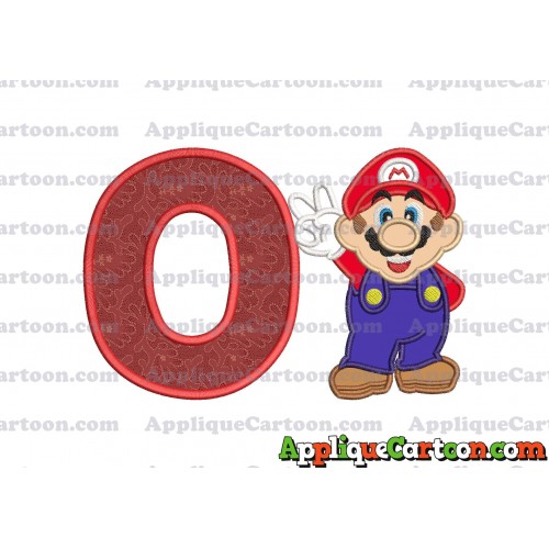 Super Mario Applique Embroidery Design With Alphabet O
