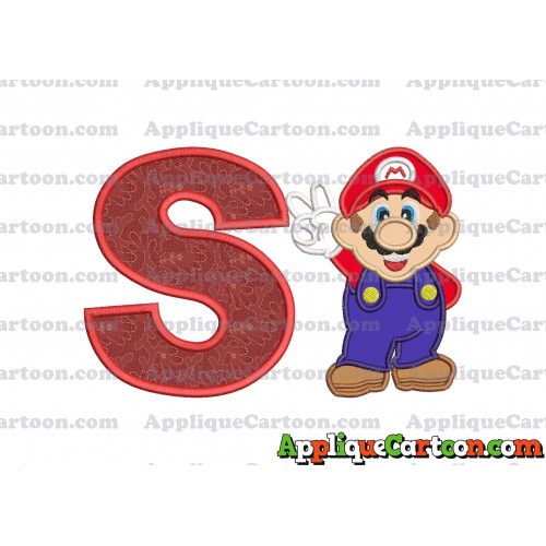 Super Mario Applique Embroidery Design With Alphabet S
