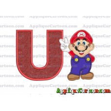 Super Mario Applique Embroidery Design With Alphabet U