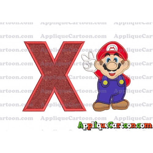 Super Mario Applique Embroidery Design With Alphabet X