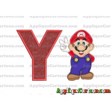 Super Mario Applique Embroidery Design With Alphabet Y
