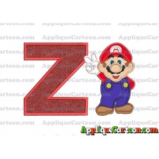 Super Mario Applique Embroidery Design With Alphabet Z