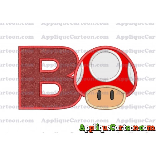 Super Mario Mushroom Applique Embroidery Design With Alphabet B