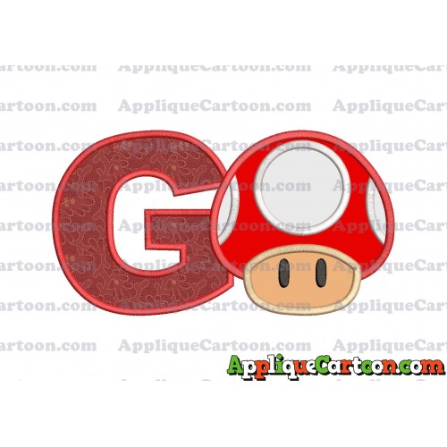 Super Mario Mushroom Applique Embroidery Design With Alphabet G