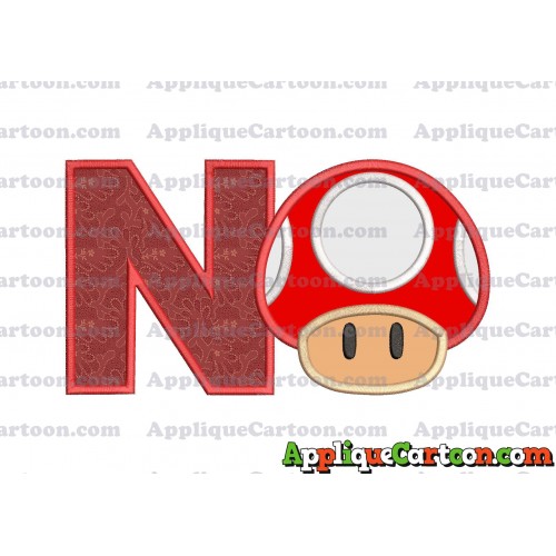 Super Mario Mushroom Applique Embroidery Design With Alphabet N