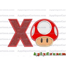 Super Mario Mushroom Applique Embroidery Design With Alphabet X