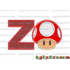 Super Mario Mushroom Applique Embroidery Design With Alphabet Z