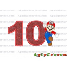 Super Mario Odyssey Applique 01 Embroidery Design Birthday Number 10