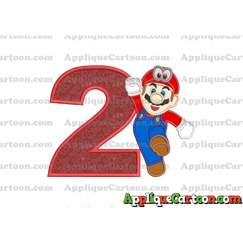 Super Mario Odyssey Applique 01 Embroidery Design Birthday Number 2