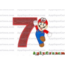 Super Mario Odyssey Applique 01 Embroidery Design Birthday Number 7