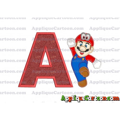 Super Mario Odyssey Applique 01 Embroidery Design With Alphabet A