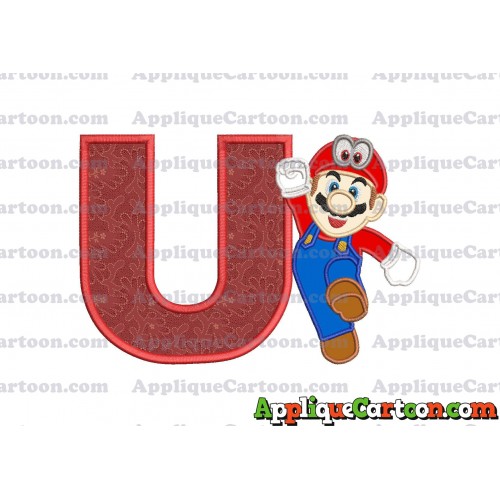 Super Mario Odyssey Applique 01 Embroidery Design With Alphabet U