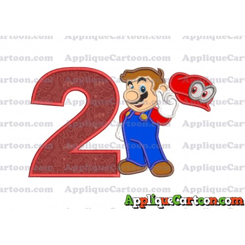 Super Mario Odyssey Applique 02 Embroidery Design Birthday Number 2