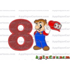 Super Mario Odyssey Applique 02 Embroidery Design Birthday Number 8