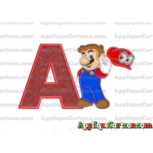 Super Mario Odyssey Applique 02 Embroidery Design With Alphabet A