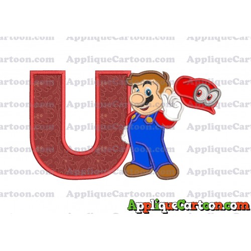Super Mario Odyssey Applique 02 Embroidery Design With Alphabet U