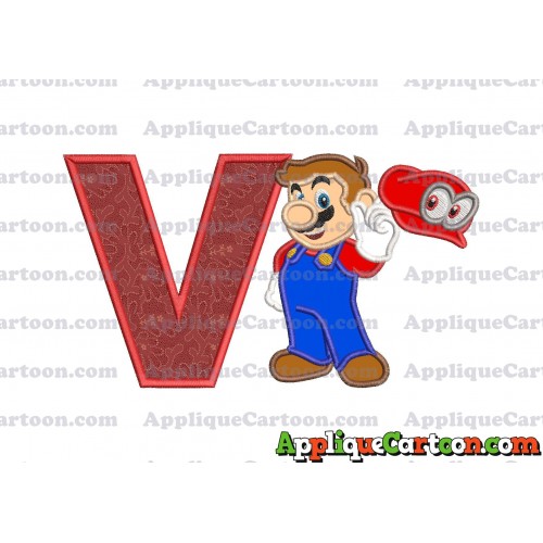 Super Mario Odyssey Applique 02 Embroidery Design With Alphabet V