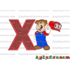 Super Mario Odyssey Applique 02 Embroidery Design With Alphabet X