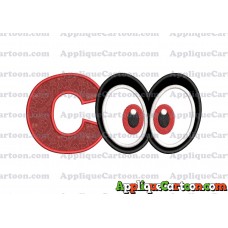 Super Mario Odyssey Eyes Applique Embroidery Design With Alphabet C